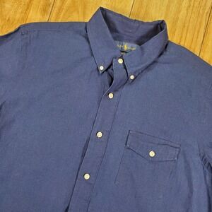 Polo Ralph Lauren Indigo Chambray Short Sleeve Pullover Shirt Men's Large
